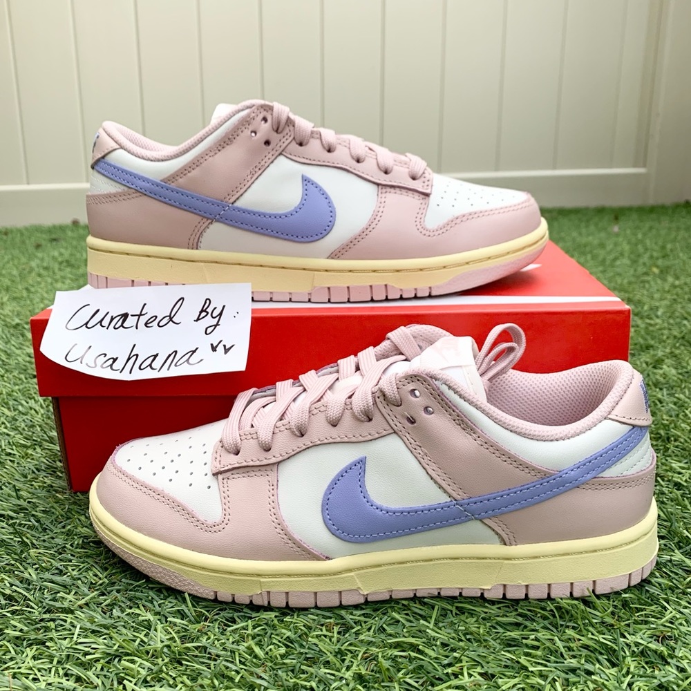 Nike Dunk low White pastel pink shoes (big kids) - Picture 2 of 5
